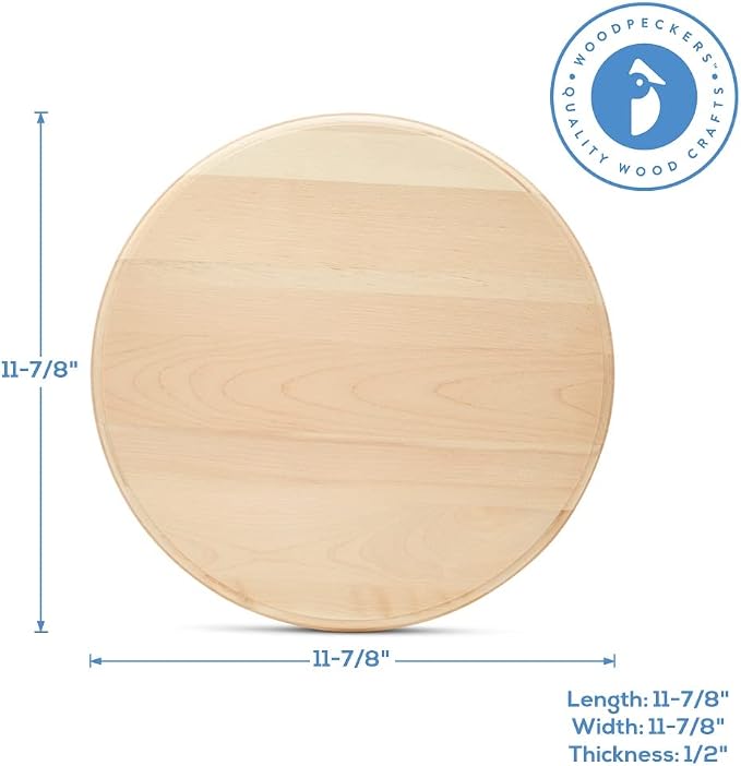 Unfinished Wooden Circles 12 inch, Pack of 2 Round Wood Plaques Unfinished Wood Circles for Crafts Charcuterie Board by Woodpeckers