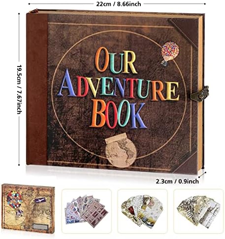 Our Adventure Book Vintage Scrapbook Journal | Travel memory album for couples, wedding gifts, photos, tickets, notes and DIY keepsakes