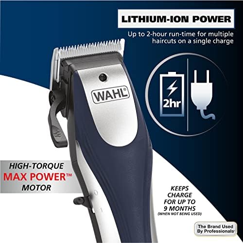 Wahl Lithium Ion Pro Rechargeable Cordless Hair Clippers for Home Haircuts