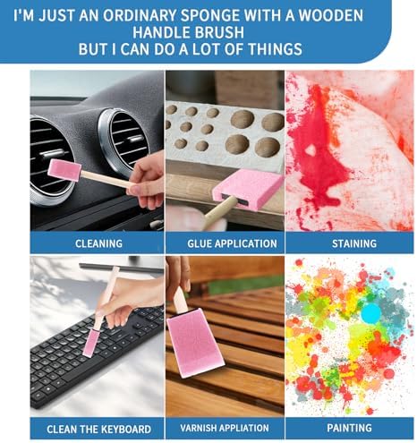 Foam Paint Brushes, 48 Pcs -10 Sizes, Paint Sponge, Premium Foam Brushes