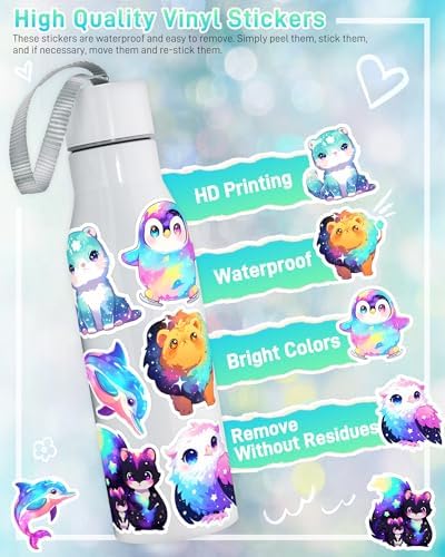 100 Pcs Cute Cartoon Animal Stickers Pack for Kids Girls Adults