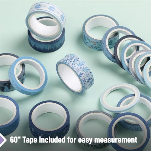 Mr. Pen- Washi Tape Set, 21 Rolls, Assorted Sizes, 5 Yards/Roll | Washi Tape for Scrapbook, Arts, Crafts, Journals and Planners, Ocean Breeze