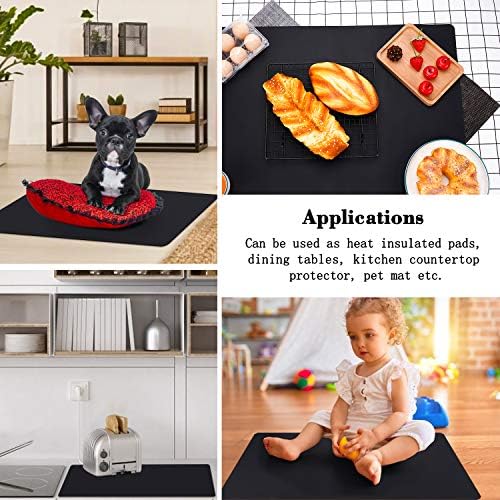 Gartful Extra Large Silicone Sheet for Craft, 31.5" x 23.6" x 0.07", Heat Resistant Countertop Protector, Multipurpose Mat, Black