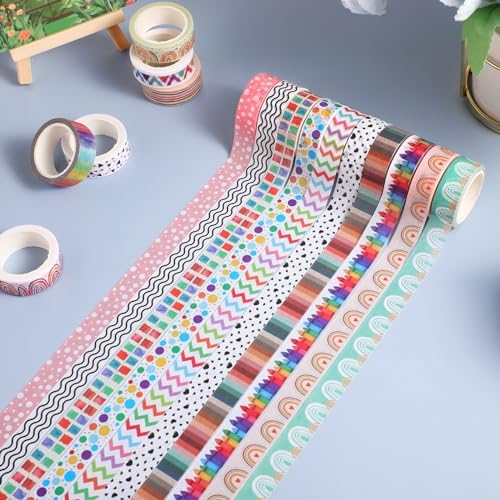 TaoBary 33 Rolls Washi Tape Set, 15mm Holiday Seasonal,Rainbow Style