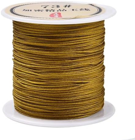 Nylon String for Bracelets, 0.6mm Nylon Cord Nylon Beading Thread 43 Yards Friendship Bracelet String Chinese Knotting Cord for Kumihimo Necklaces Tassels Jewelry Crafts (Goldenrod)