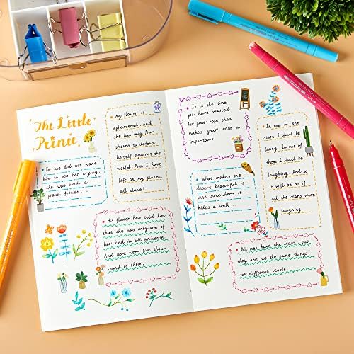 12 Colors Curve Highlighter Pens Set, 10 Different Shapes Dual Tip Markers, Cool Pens for Journal Planner Scrapbook Office Supplies