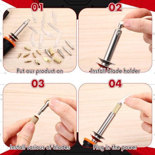 Honoson 42 Pcs Electric Hot Knife Cutter for Carving Craft Project, Orange