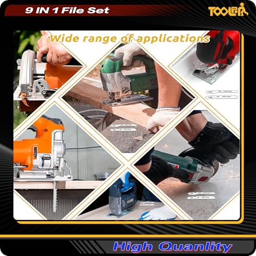 TOOLAN: 8-In-1 Needle File & Saw Set With Storage box, 6 pcs Small Diamond Files, for Metal, Jewlers, Wood, Leather and Plastic, Ergonomic Designed Handle With Quick Change Mechanism