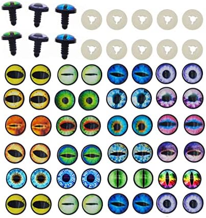 Julie Wang 20Pairs 14MM Dragon Safety Eyes Plush Animal Crafts Making for Adult Artist Model Enthusiast Amigurumi Crochet Project DIY Supplies with Washer