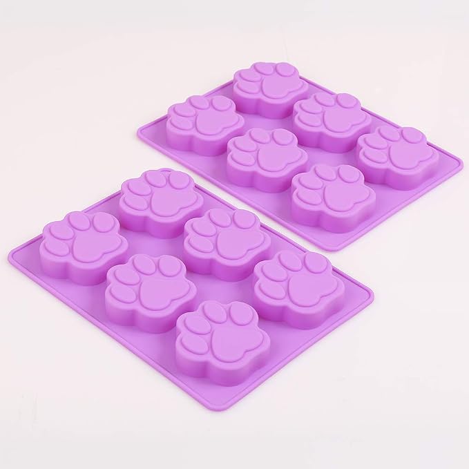 Puppy Dog Paw Silicone Molds, Food Grade, for Chocolate, Candy, Pudding, Jelly, Dog Treats. 4 Pcs