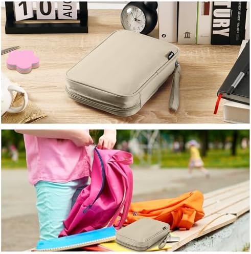 Zannaki Big Capacity Storage Pouch Marker Pen Pencil Case Simple Stationery Bag Box Art Tool & Sketch Storage Boxes for Bullet Journal Middle High School Office College Student Girl Women Adult Teen