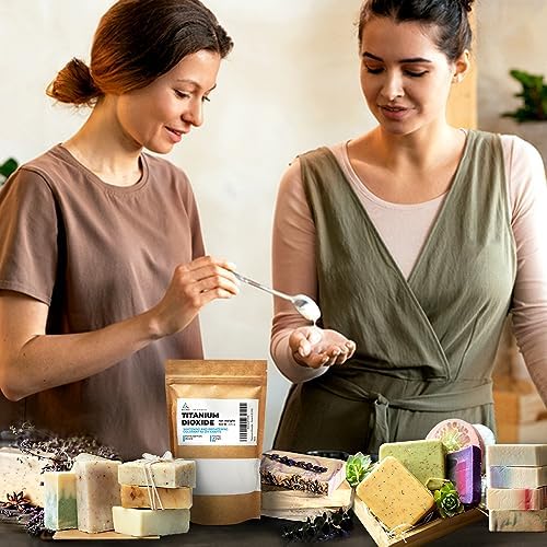 Pure Titanium Dioxide Powder for Soap Making 0.5 Lb - Natural Soap Colorant - Titanium Dioxide for Soap Making, Epoxy Resin, Sunscreen and Lotion, Cosmetics, Ceramics, DIY, Candles, Art Projects