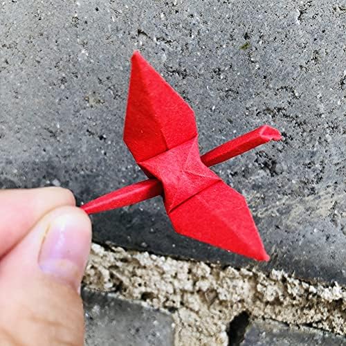 150Pcs 7cm Premade Red Origami Paper Cranes Folded Origami Birds DIY Hanging Paper Garlands for Wedding Party Decorations Birthday Bday Bridal Shower Backdrop Décor Peace Dove Good Luck (Red, 7CM)