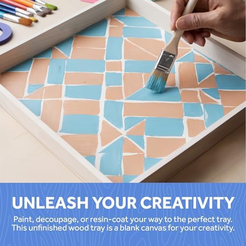 Wood Canvas Panel Cradled 12 x 12 inch, Pack of 6 Blank Framed Wood Signs for Painting, Shadow Box, & Tray Crafts, by Woodpeckers