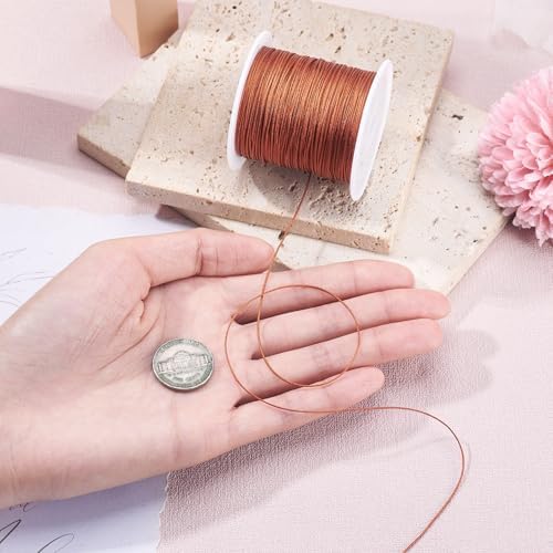 Nylon String for Bracelets, 0.6mm Nylon Cord Nylon Beading Thread 43 Yards Friendship Bracelet String Chinese Knotting Cord for Kumihimo Necklaces Tassels Jewelry Crafts (Chocolate)