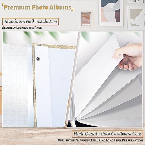 Artfeel Photo Album Self Adhesive Scrapbook,120 Pages Large Photo Book for 4x6,5x7,8x10 Pictures,DIY Album for Baby Wedding Family Travel Birthday,with Metallic Pen and Scraper