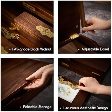 MEEDEN Black Walnut Tabletop Easel Set: All-in-One Luxury Art Supplies Kit