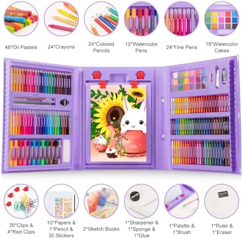 VigorFun Art Supplies, 240 PCS Drawing Art Kit, Gifts for Kids Girls Teens