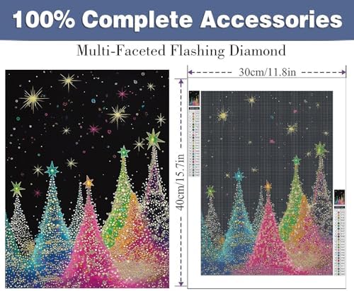 ijbnhd Christmas Tree Diamond Art Kits for Adults 12x16inch