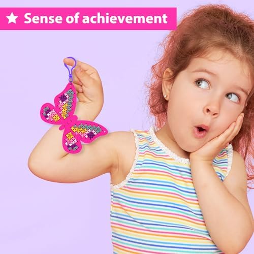 KRAFUN Butterfly & Flower Cross Stitch Kit for Kids Age 5+