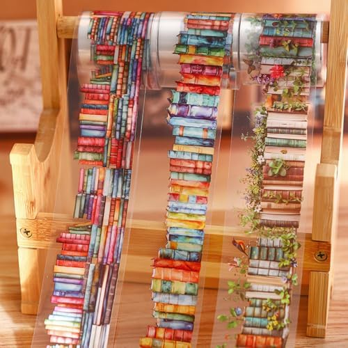 3Pcs Vintage Washi Tape Set: Floral, Books, Plant, Butterfly, Bird Designs - PET Tape for Journaling, Scrapbooking, Gift Wrapping