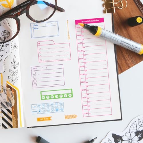 ORIGACH Plans and Schedules Clear Stamps Date Planning Silicone Stamps for Cards Making DIY Scrapbooking Photo Album Decoration, 6.3x4.3inch