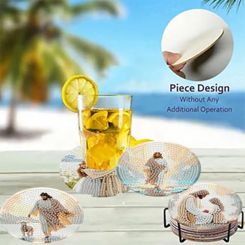 Zythron 8 Pack Diamond Art Coasters Kits,Jesus Diamond Painting Coasters