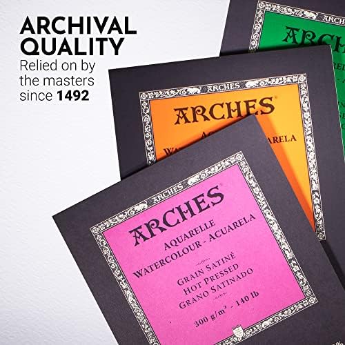 Arches Watercolor Pad, Cold Press, 9x12 inches, 12 Sheets - Professional Art Paper for Watercolor Gouache Ink Acrylic