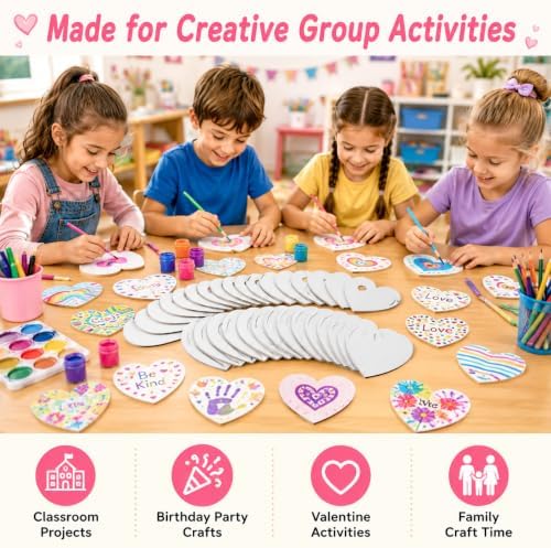 30 Pack Heart Shape Mini Canvas Board 3 Inch