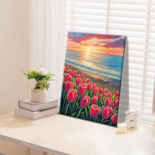ATDMS Paint by Numbers Kit for Adults with Frame, 8 x 12 Inch