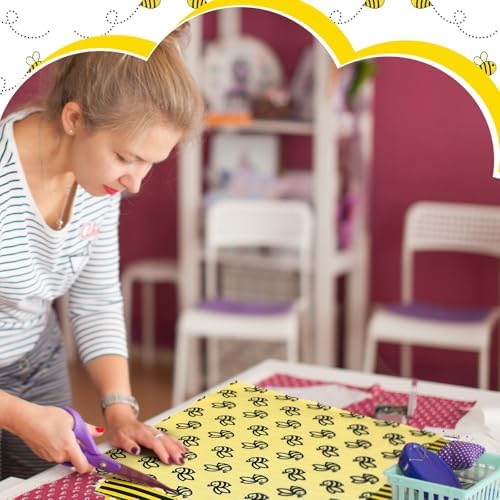 HunnmingRe 20 Pcs 10''x10'' Bee Sunflower Quilting Fabric Squares