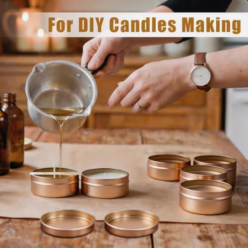 36-Pack 2.5oz Candle Tins with Lids, Metal Candle Jars for Candle Making, Empty Containers Vessels Bulk for Small Business & Beginners DIY Storage -Champagne Gold