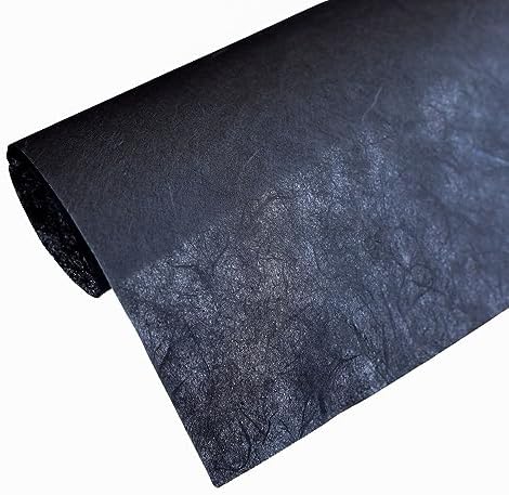 A5 50 Sheets Natural Fiber Mulberry Tree Mulberry Paper Sheets Art Tissue Washi Paper Design Craft Art Origami Suppliers Card Making 8.3" x 5.8". (Black, A5)
