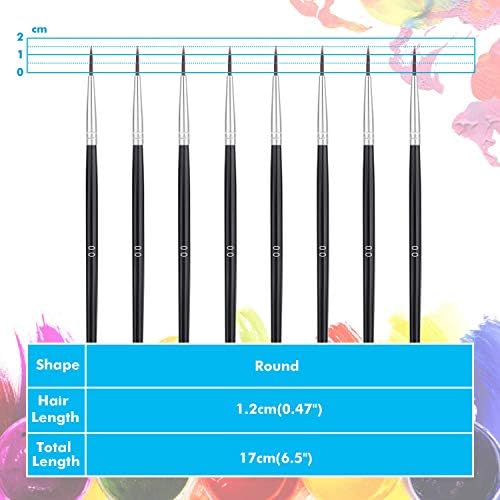 Miniature Detail Paint Brushes, Anezus 30 Pcs Paintbrushes Small Watercolor Artists Paint Brushes for Acrylics Oil Model Craft Nail Detail Painting, Size 00 (Pack of 2)