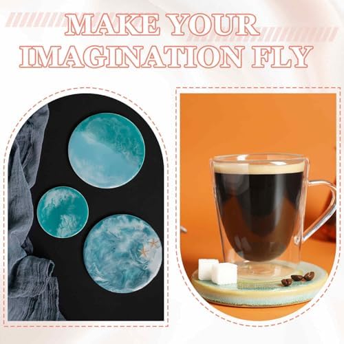 MECCANIXITY 2 Pcs Coaster Silicone Casting Mould, 10x8cm/4x3.2in Heart Shape Epoxy Casting Resin Mould Tools for Resin Coaster Home Decor DIY Craft Handmade Colorful Amber Handicraft