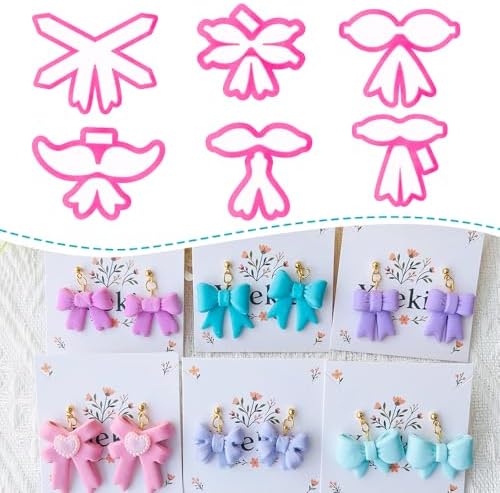 Xaekicr Bow Shape Polymer Clay Cutters for Polymer Clay – Clay Cutters & Clay Molds, Decorative Earring, Tools Set