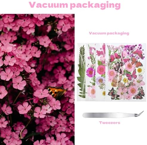 Dried Flowers for Resin 116Pcs Pink Real Natural Pressed Flowers