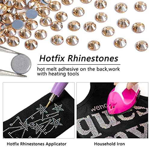 Beadsland Hotfix Rhinestones Bulk, Golden Shadow, SS6, 14400pcs