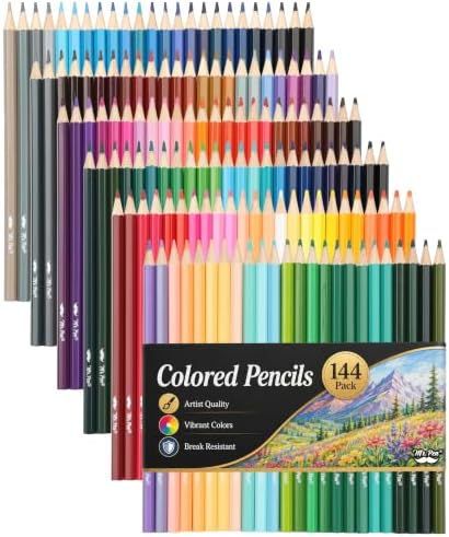 Mr. Pen- Colored Pencils, 144 Pack, Soft Core Professional Color Pencils | Vibrant Shades for Coloring Books, Artists, Kids, Adults & Beginners, Sketching, Shading, Blending & Drawing Supplies