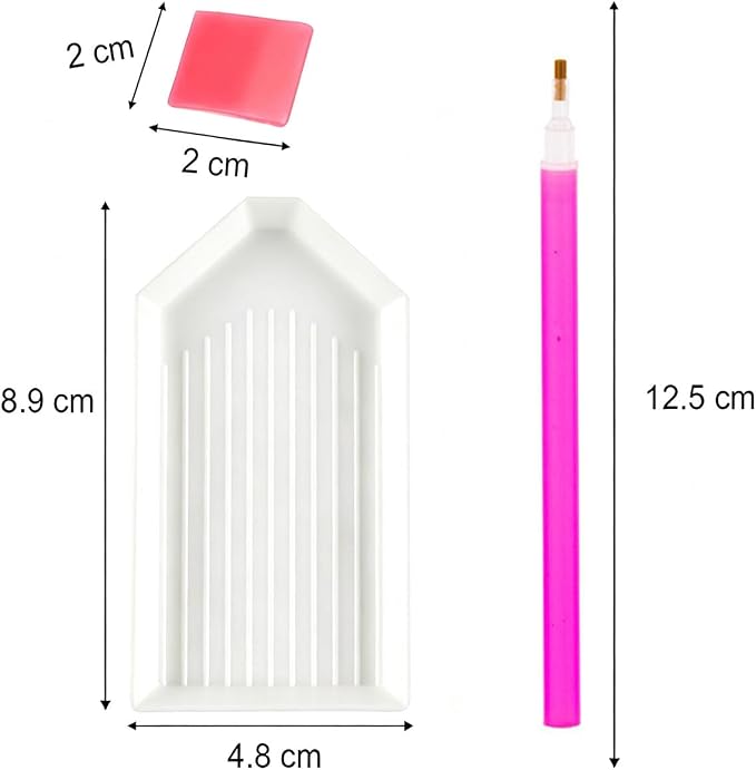 BinarySky Diamond Painting Tools Set (White) | Accessories with Pen, Glue Clay, and Plastic Trays for DIY Diamond Painting