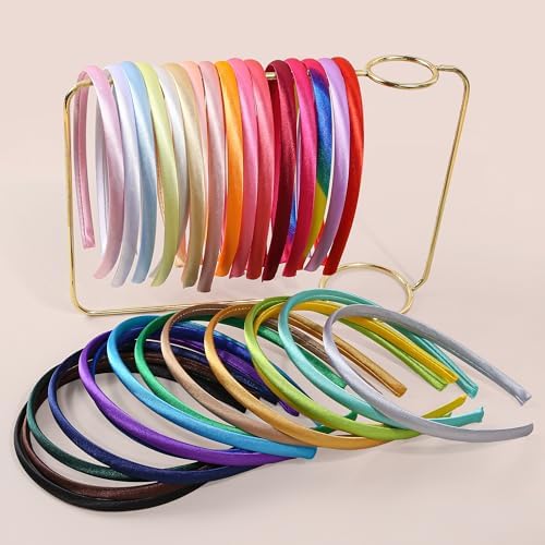 30Pcs Satin Blank Headbands DIY Hair Accessories for Women Girls
