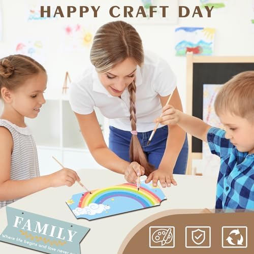 30 PCS Unfinished Wood Crafts Blanks Rectangle Hanging Wood Sign Plaque Wooden Slices Banners with Ropes for Pyrography Painting Writing DIY Home Crafts Supplies