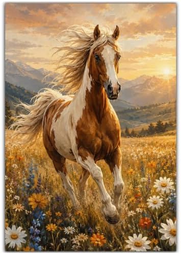 CRZMODE Horse Paint by Numbers Kit for Adults, Horse, 16x20 inch
