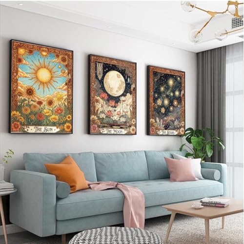 AIBOERL 3 Pack Paint by Numbers Kit for Adults Beginner,Tarot,12X16In