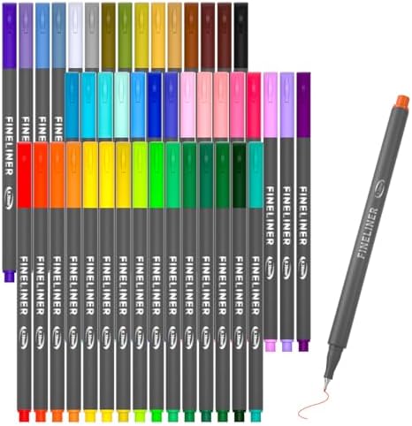 Vanstek 46 Pack Journal Planner Colored Pens, Fineliner Pens for Journaling, Writing Coloring Drawing, Note Taking, Calendar, Planner, Art Office School Gift Supplies