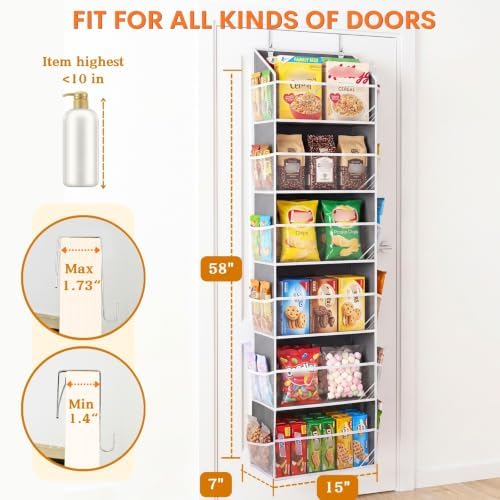 Ofiray-home 2 Pack Over Door Organizer with 6 Large Pockets
