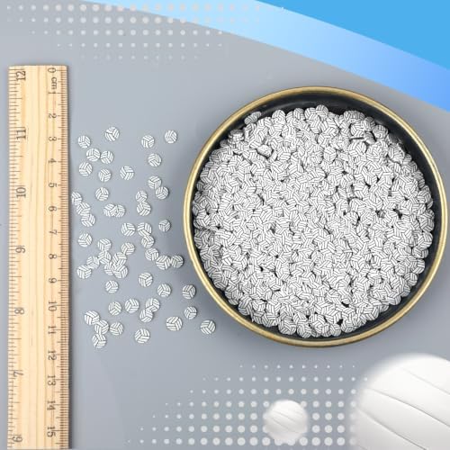 Weysat 60g Mini Volleyball Polymer Clay Slices 0.2 Inch for Nail Art DIY