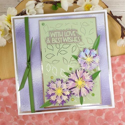 Scrapbooking Die-Cuts for Card Making, Christmas Metal Cutting Dies, Paper Craft Punch Template, Background Embossing Stencils, DIY Album Décor (Cornflower-9.8x7cm)