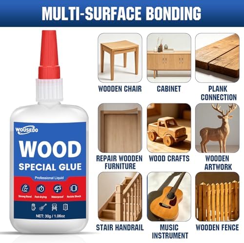 WOUSEDO Wood Glue 30g, Fast Drying Strong Adhesive for Wood Repair