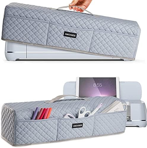 AMOIGEE Padded Dust Cover for Criicut Maker 4, Maker 3, Maker, Explore 4, Explore 3, Explore Air 2, Protective Machine Cover with Handle, Storage Pockets for Craft Accessories and Suppliers